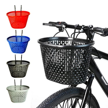 Panier de Vélo Solide Grande Capacité Panier en Plastique Ajouré Articles Multifonctions Rangement Amovible Organisateur de Vélo Pliant Panier avant Accessoires de Cyclisme