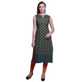 thumbnail image 1 of Bimba Tuniques Droites pour Femmes Imprimées Sans Manches Kurti Décontractée Robe Moyen, 1 of 5