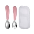 thumbnail image 2 of pitrice Stainless Steel Kids Tableware Set Spoon Fork Cartoon Car Shape Compartment Design Baby Bowl Cutlery for Kitchen Pink Fork Spoon/Box, 2 of 7