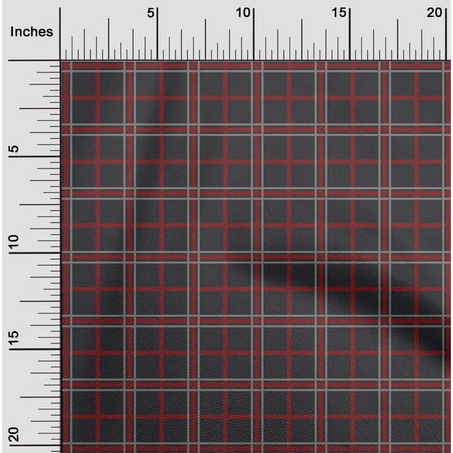 oneOone Polyester Lycra Fabric Tartan Check Print Fabric BTY 56 Inch Wide
