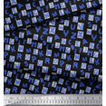 thumbnail image 3 of Soimoi Black Rayon Fabric Alphabet Text Fabric Prints By Yard 58 Inch Wide, 3 of 3