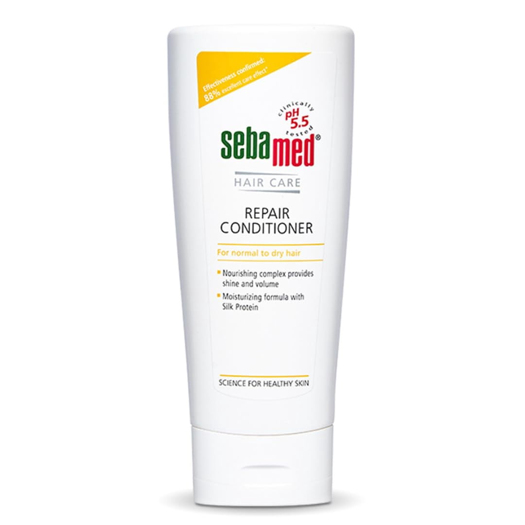 SebaMed Revitalisant Réparateur pour Cheveux / pH 5,5 I 88 % « Excellent Soin » Résultats / Répare les Cheveux Secs et Abîmés et le Cuir Chevelu / Formule Hydratante Ajoute Brillance et Volume Sans Parfum, 200 Millilitres