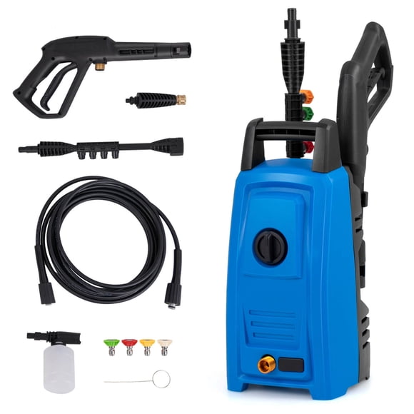 Ironmax Laveuse Électrique à Pression avec Roues 5 Embouts à Raccordement Rapide Pistolet Vaporisateur pour Bouteille de Savon