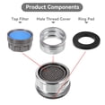 thumbnail image 4 of Wweixi 4x Universal-fit Nozzle Easy-install Bathroom Aerator Silver Silver 5Set, 4 of 6