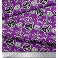 thumbnail image 3 of Soimoi Polyester Crepe Fabric Leaves & Floral Block Print Fabric by The Yard 52 Inch Wide, 3 of 3