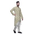 thumbnail image 2 of Atasi Kurta à Manches Longues Imprimé, Boutonné, Asymétrique, Kurta de Designer pour Garçons, 2 of 5