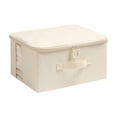 thumbnail image 2 of Cotton And Linen Storage Box Clothing Fabric Transparent Windowed Washable Folding Storage Box Bottom Plastic Panel, 2 of 9