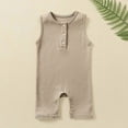 thumbnail image 1 of EGNMCR Girls' Jumpsuits & Rompers Toddler Baby Girls Boys Sleeveless Solid Color T-Shirt Jumpsuit Romper Kid Rompers, 1 of 3