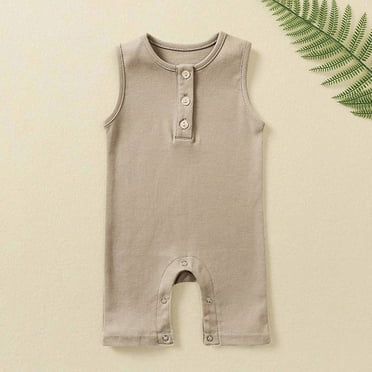 Rompers, Toddler Baby Girls Boys Sleeveless Solid Color T-Shirt Jumpsuit Romper