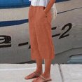 thumbnail image 1 of Jsaierl Women's Elastic Waist Wide Leg Lounge Capris with Pockets, Solid Color, Plus Size, 1 of 5