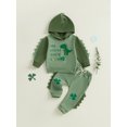 thumbnail image 4 of Gupgi Fall Baby Boy Dinosaur Clothes Toddler Clover Print Hooded Sweatshirt Pants 2pcs Set, 4 of 9