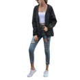 thumbnail image 2 of Women's Casual Hooded Jacket Lightweight Waterproof Rain Windbreaker Solid Color Zipper Drawstring Raincoat, 2 of 8
