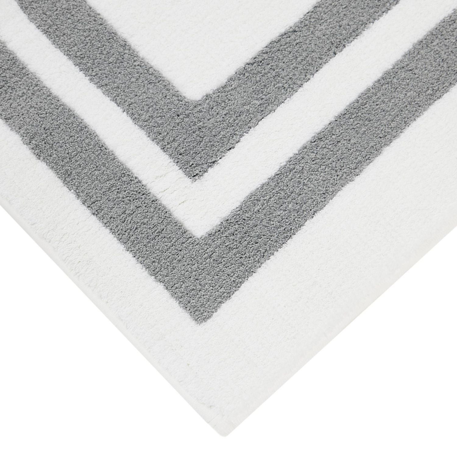 hometrends Grey and White Double Racetrack 2 Piece Bath Rug Set