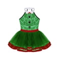thumbnail image 3 of ranrann Jupe Tutu à Sequins Col Halter pour Filles Robe de Danse Ballet Déguisement Vert 6, 3 of 5