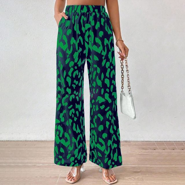 Mefallenssiah Pantalons pour Femmes 2024! Pantalons à Enfiler Imprimé Léopard pour Femmes en Solde