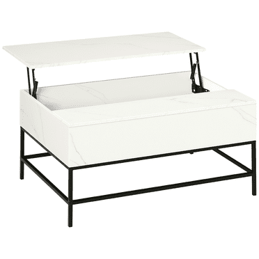 HOMCOM Lift Top Coffee Table with Hidden Storage Compartment Lift Tabletop