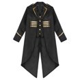 thumbnail image 3 of Yhong Garçons Filles Corset Renaissance Veste Queue-de-Pie Médiévale Smoking Long Steampunk Noir 12, 3 of 5