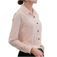thumbnail image 1 of Timegard Hauts Formels pour Femmes Col à Revers Boutonné Chemises à Manches Longues Travail Tenue de Bureau Décontractée Hauts Ajustés, 1 of 4