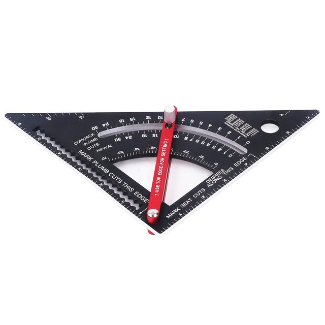 Règle Triangulaire pour Menuiserie, Angle Réglable en Alliage d'Aluminium, Échelle Précise avec Goniomètre pour Mesurer