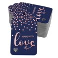 thumbnail image 1 of Inkdotpot Pack Of 100 Made With Love Text Favor Paper Tags Craft Real Rose Gold Foil Hang Tags, 1 of 6