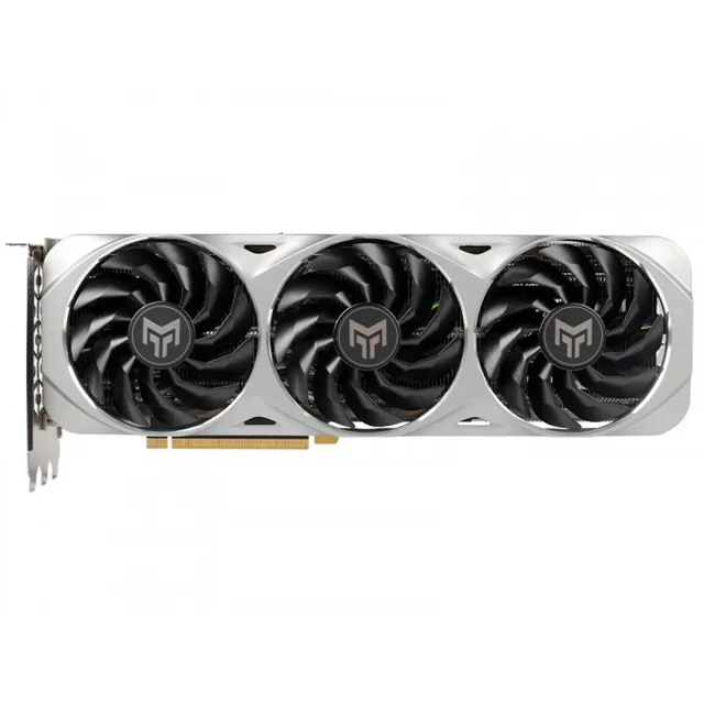 RTX 3070 Metal Master 8G GAMING GDDR6 PCI Express 4.0 Video Card, Graphics Card RTX 3070 256Bit centered front-facing view of the PCIe 4.0 GPU with visible dual fans, PCIe x16 connector, printed 8GB GDDR6 256-bit memory marking and rear ports labeled HDMI 2.1 plus three DisplayPort 1.4a; highlights ray tracing and DLSS-ready AI features for high-resolution 8K gaming and rendering use cases.
