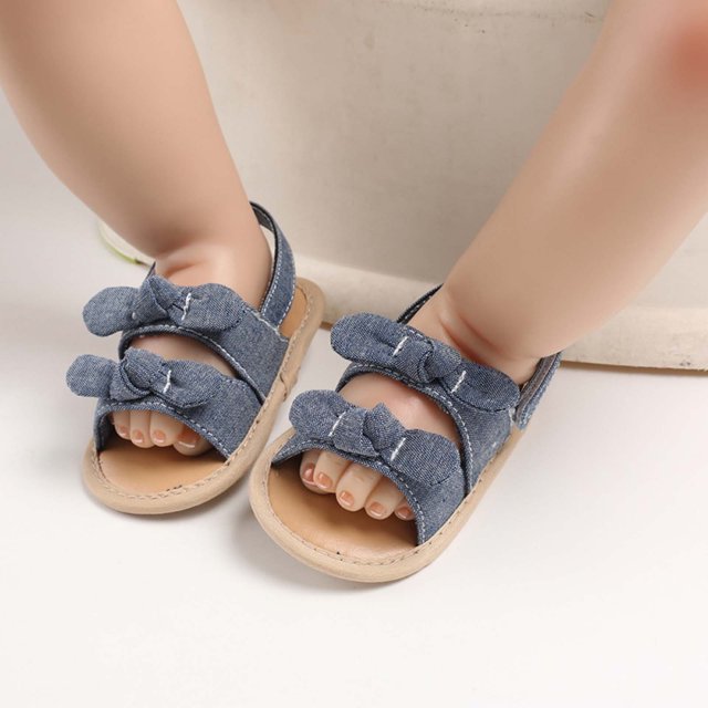 LSLJS Baby's First Walkers Baby Girls Sandals Stripe Solid Color Summer Flat Shoes Infant First Walkers, Kid Shoes