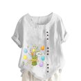 thumbnail image 2 of EGNMCR T-Shirt de Pâques T-Shirts pour Femmes Imprimé de Pâques T-Shirt d'Été Surdimensionné Décontracté à Col Rond à Manches Courtes à Imprimé Floral T-Shirt Ample Hauts T-Shirt pour Femmes, 2 of 5