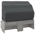 thumbnail image 3 of vidaXL 3-Seater Garden Sofa with Roof and Footstool Grey Poly Rattan, 3 of 5