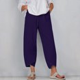 thumbnail image 1 of RXIRUCGD Capris d'Été Confortables et Amples pour Femmes, Couleur Unie, Violet, Taille : 3TG, 1 of 5