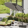 thumbnail image 4 of Costway  10 FT Patio Offset Umbrella w/8 Ribs Cross Base Tilt Grey, 4 of 10