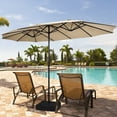 thumbnail image 1 of Gymax Parasol Jumeau de Patio Double Face de 15 Pi, Parasol de Marché Extra-Grand avec Base, Beige, 1 of 9