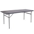 thumbnail image 1 of 30''W x 72''L Bi-Fold Dark Gray Plastic Folding Table with Carrying Handle, 1 of 9