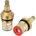 thumbnail image 4 of Brass Bathroom Sink Faucet, Easy To Install Ceramic Disc Stem For Hot And Cold Water, Quarter Turn Faucet Cartridge Replacement For Smooth Operation In Kitchen Or Bathroom (Pack Of 2), 4 of 7