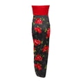 thumbnail image 5 of Womens Summer Print Strapless Long Dress Beach Split Dress Party Club Dress, 5 of 5