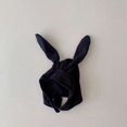 thumbnail image 2 of EYIIYE Kids Girls Boys Solid Color Fleece Hat Bunny Ear Hat Button Closure Rabbit Hat Cute Soft Warm Winter Cap, 2 of 3