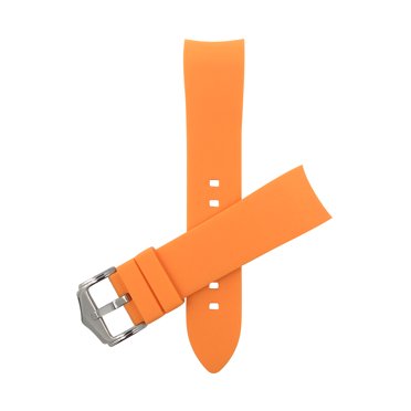 22mm Curved End Silicone Watch Bands - Soft Rubber Replacement Watch Straps - Waterproof - Stainless Steel Buckle - Many Colors