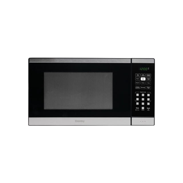 Danby DBMW0925BBS Four à Micro-Ondes de Comptoir de 0,9 Pi3 en Noir et Acier Inoxydable. Offre une Capacité de 0,9 Pi3, 900 watts d'Alimentation et 10 Niveaux de Puissance. Comprend 6 options de Cuisson Automatique pour Maïs Soufflé, Pomme de Terre, pizza, Légumes Surgelés, Boisson et Assiette de Souper. Équipé de Boutons de Cuisson Express (1–6 minutes), Fonction Ajouter 30 Secondes et Décongélation Automatique selon le Temps Ou le Poids. Les Caractéristiques de Sécurité Incluent un Verrou Enfant et un Verrou de Sécurité de Porte à 2