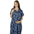 thumbnail image 4 of Bimba Maternity Hospital Kaftan Nursing Night Gown| Front Buttons- Baby Shower, 4 of 8