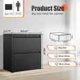 thumbnail image 3 of 2 Drawer Lateral File Cabinet with Lock, Metal Filing Cabinet for Home Office, Printer Stand, Fits A4/Letter/Legal Size File Folders, Assembly Required (Black), 3 of 9