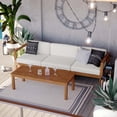 thumbnail image 1 of Modway Upland Ensemble de Mobilier de Patio en Bois de Teck 4 Pcs, Naturel et Blanc, 1 of 15