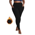 thumbnail image 2 of Timegard Plus Size Pants for Women Fall Winter Thick Stretch Yoga Pants Solid Color Leggings with Pockets, 2 of 7