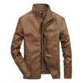 thumbnail image 1 of EGNMCR Jackets for Men Men's And Winter Casual Baseball Uniform Leather Jacket Leather Jacket, 1 of 6
