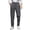 Dark Gray, variant on RXMEKW Elastic Waist Straight Leg Pants for Men with Drawstring, Polyester Casual Trousers for Work and Lounge, Standard Thickness, Black