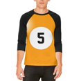 thumbnail image 1 of Halloween Billiard Pool Ball Five Costume All Over Mens Raglan T Shirt, 1 of 2