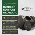 thumbnail image 2 of Good Ideas Compost Wizard Jr Bac de Compost pour Jardin Extérieur, Noir, 2 of 8
