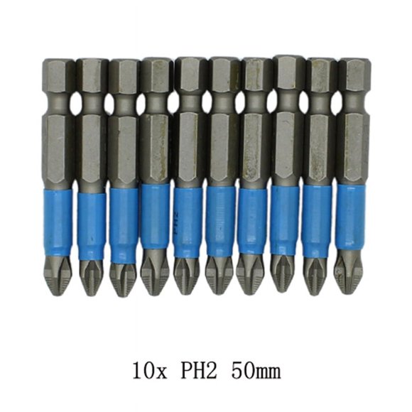 10pcs ScrewdriverBits 50mm Non Slip Magnetic Single Head PH1/PH2/PH3/PZ1/PZ2/PZ3 Screwdrivers Nutdrivers Tools