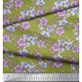 thumbnail image 3 of Soimoi Modal Satin Fabric Leaves & Buttercup Floral Print Sewing Fabric Yard 42 Inch Wide, 3 of 3