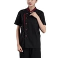 thumbnail image 1 of QualitChoice Chef Short Sleeve Men Cooking Clothes Service Supplies Catering Uniform Accessory Unisex Workwear for Barbecue Use Black XL, 1 of 6
