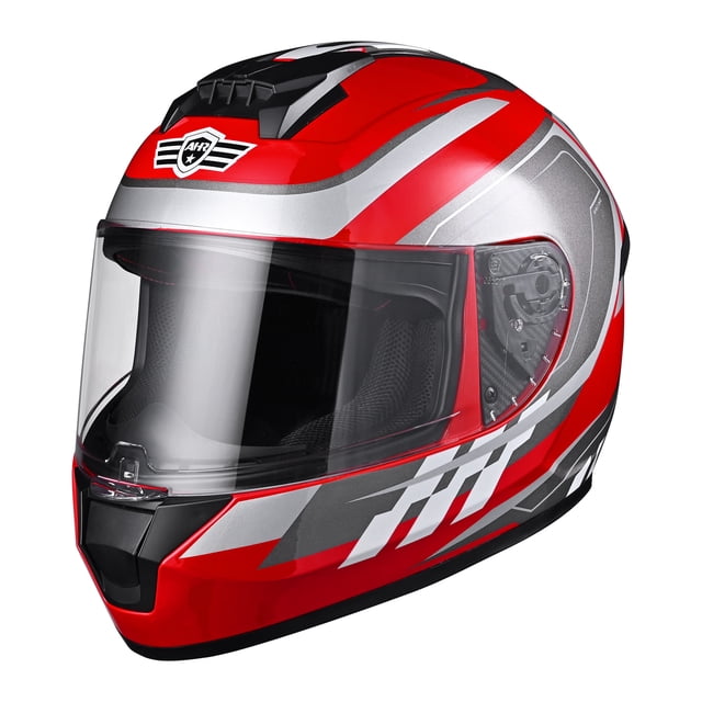 AHR Casque Intégral de Moto RUN-F3 Homologué à Pois, Léger, pour Vélo de Rue, Tourisme, Course S