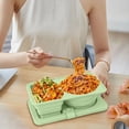 thumbnail image 5 of Dvruxg Boîte à Collations en Silicone à Double Compartiment, Contenant à Lunch Réutilisable et Étanche, Plateau à Condiments Pliable pour Dîners, 5 of 5